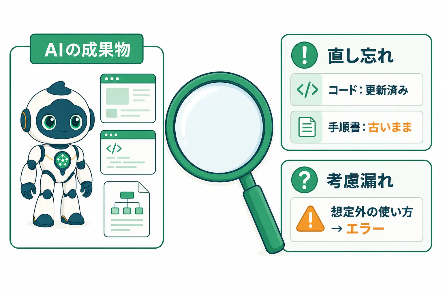 AIの成果物に残る直し忘れと考慮漏れ