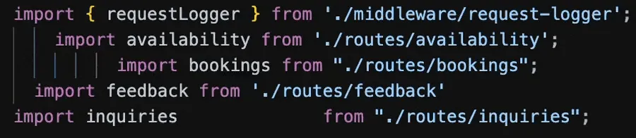 Prettierによるコード整形の前後
